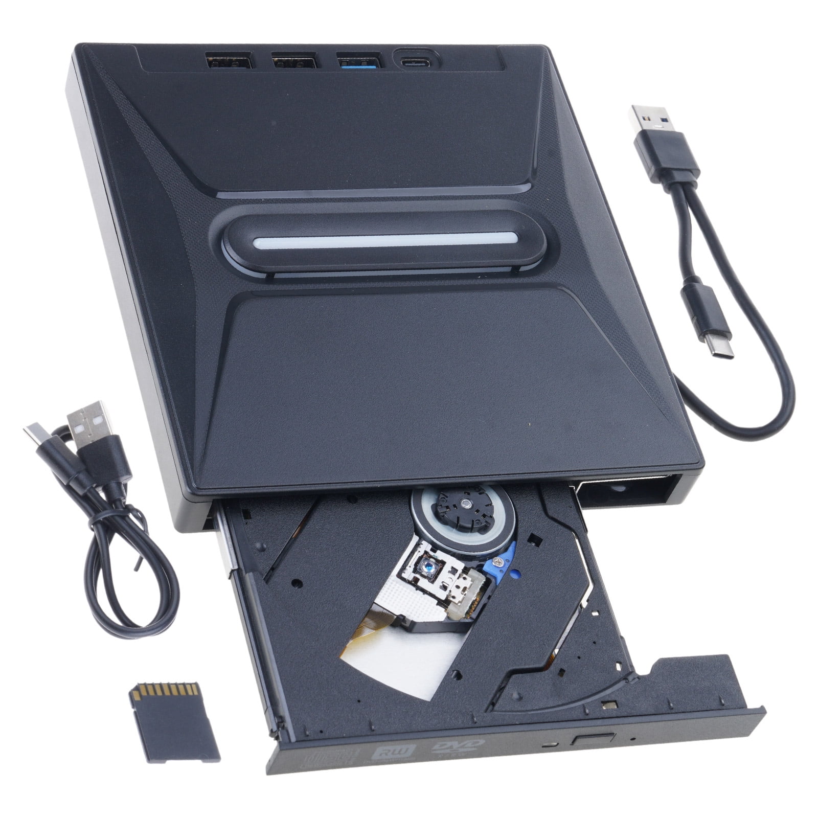 7 Port External USB3.0 External Disk Drive Disc Player Portable Burning Reader For Laptops Systems