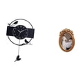 thumbnail image 1 of Reloj de pared minimalista de acrílico y marco de fotos ornamentado de resina. Arte decorativo colgante para estudio, sala de estar, cocina, oficina,, 1 of 8