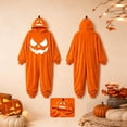 thumbnail image 7 of Halloween Pumpkin Onesie Pajamas,Unisex One Piece Pajamas Soft Pumpkin Hooded Pajamas Bodysuits Loungewear Sleepwear,Plush Jumpsuit Outfit for Adults Halloween Party Gift, 7 of 7