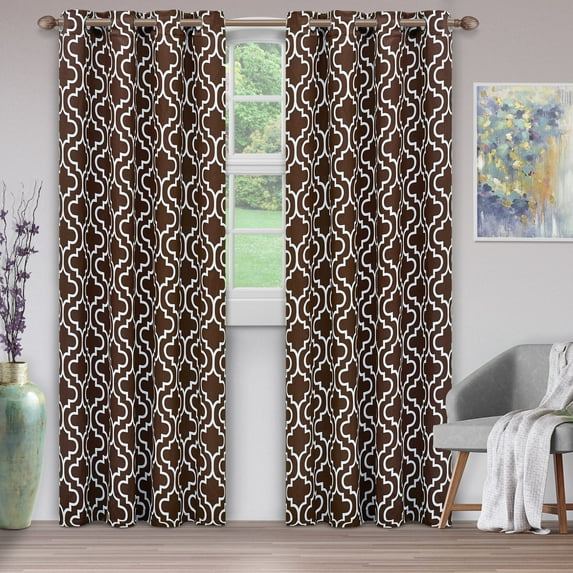 Superior Trellis Blackout 2 Panel Curtains Chocolate / 52"x108"