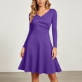 thumbnail image 5 of SOOMLON Mini Dresses for Women Plus Size Long Sleeve Short Dress Soft Stretch Dress Flowy Summer Beach Vacation Wear, 5 of 9