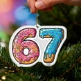 thumbnail image 6 of Pink Donut Number 67 Ornament, 3.15 Inch Acrylic Melting Sprinkles Glaze Pendant, Cute Sweet Food 67th Birthday Decoration, Funny Novelty Car Mirror Charm Gift for Women Mom Friends, 6 of 6
