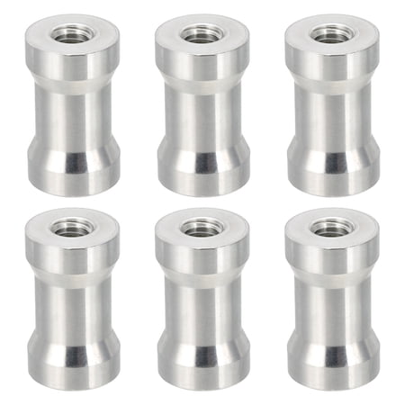 Uxcell 1/4 to 3/8 Female to Female Converter Threaded Screw Adapter Spigot Stud Camera Mount Tripod Screw Silver 6 Pcs