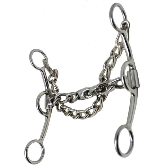 Horse Stainless Steel Western 5-3/4" Chain Gag Bit w/ Lozenge 35618D