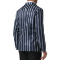 thumbnail image 3 of INSPIRE CHIC Striped Blazer for Men's Single Breasted Contrast Color Business Sports Coat 2XL Navy Blue, 3 of 5