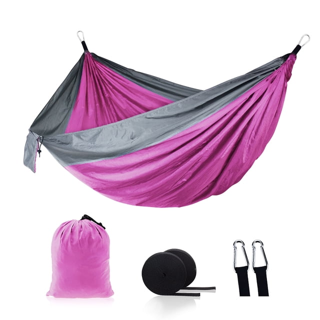 Nylon Hammock Élargi Intérieur Extérieur Swing Camping Fournitures 210T Nylon Plage Hammock Voyage Randonnée Hammock