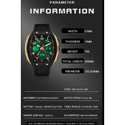 Findtime Designer Watches for Men Causal Quartz Dress Wrist Watch Unique Rectangle Dial White Wristwatch with Digital Analog Dual Time Display Countdown