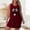 Wine(New), variant on PNTUTB Women's Summer Fashion Print Casual Loose Loungewear Round Neck Double Spaghetti Strap Nightgown