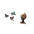 thumbnail image 5 of 4 Pieces Bird Wall Hanging Decor Wooden Globe Figurine Table Clock Eco Friendly Material for Living Room Office Bedroom, 5 of 8
