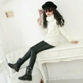 thumbnail image 5 of Yuanyu Girl Footless Leggings Fleece Leather Leggings or Cotton Warm Skinny Stretchy Pants 2-12 Years, 5 of 7