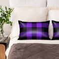 thumbnail image 3 of Pofeuu Purple Buffalo Plaid Print Satin Pillowcase for Hair and Skin Pillow Cases, Silk Pillow Cases, Soft Cooling Pillow Covers, 20x30 Inches（Pillow core not included）, 3 of 7