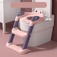 thumbnail image 2 of Asiento de entrenamiento para ir al baño para bebés Asiento de entrenamiento para inodoro plegable para niños pequeños con escalón para niños Rosa, 2 of 5