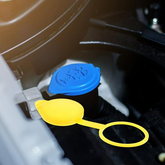 Worgeous 2Set Washer Fluid Cap Universal Plastic Yellow Vehicle