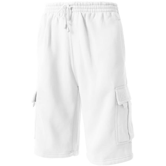 Ma Croix Men's Comfort Fleece Cargo Sweat Shorts with Drawstring