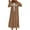 Brown, variant on Levmjia Women's Nightgown Soft Warm Flannel Long Sleeve Round Neck Long-Length Sleep Dress Cozy Home Wear Lightweight Solid Color Plus Size