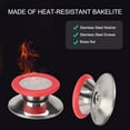thumbnail image 5 of Uxcell 2pcs Pot Lid Knob Handle Silicone and Stainless Steel Knobs Cookware Utensils Cover Replacement Red, 5 of 7