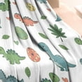 thumbnail image 3 of White Cartoon Dinosaurs Eggs Hearts Pattern Blanket,Comfortable Soft Flannel Throw Blanket,All Season,Warm Lightweight Blankets for Sofa Bed Couch Living Room Chair,30"x40", 3 of 4