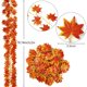 thumbnail image 3 of Artificial Fall Maple Leaf Wreath 12 Piece Package Artificially Hanging Vines For Thanksgiving Family Holiday Decoration Flowers, 3 of 9