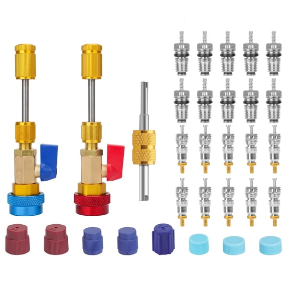 TAPDRA Brass Valve Core Remover Installer for HVAC Maintenance for R134A systems Red High Pressure Blue Low Pressure