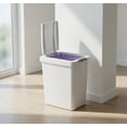 thumbnail image 4 of 4 Pack 7.5 Gallon / 30 Quart / 28.39 L Rectangular Plastic Trash Can with Flip Lid - Slim Space-Saving Wastebasket, White, 4 of 7