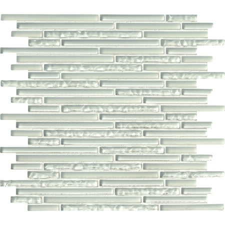 Ice Floe Blend Interlocking 12 in. x 12 in. x 8 mm Glass Mosaic Wall Tile (10 sq. ft. / case)