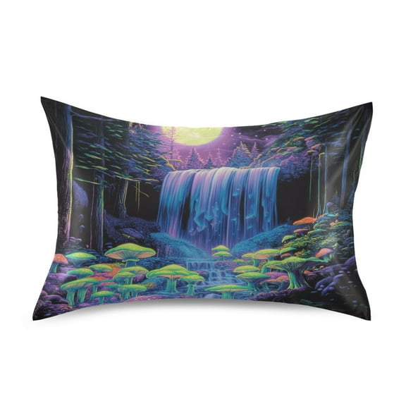 Satin Pillowcase Soft and Smooth Pillow Case for Hair and Skin Neon Oversized Waterfall
