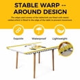thumbnail image 4 of Yellow Truck Table Cloths for 4 Foot Rectangle Tables, Spring Bees Daisy Honey Black Buffalo Lattice Patio Waterproof Elastic Fitted Tablecloths, Washable Rectangular Table Cover for Camping, 4 of 8
