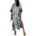 thumbnail image 1 of Robe de Plage Imprimée pour Femmes à Manches Courtes Grande Taille, 1 of 5
