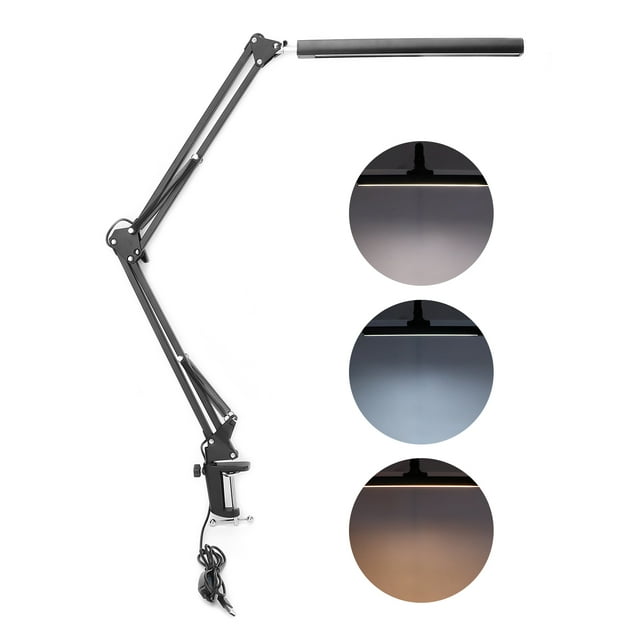Lámpara De Arquitecto, Lámpara De Escritorio Con Brazo Oscilante Para El Cuidado De Los Ojos De 120 Grados, Zona De Luz Grande Con Resorte, Cambio De Tres Colores Para Juegos ZAQW LED Desk Lamp