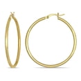 thumbnail image 1 of 10K Yellow Gold Flat Hoop Earrings (40mm), 1 of 3
