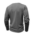 thumbnail image 4 of Jalioing Men's Dressy Casual Long Sleeve Shirts Classic Fashion Button Crew Neck Cotton T Shirt with Pocket, 4 of 7