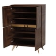 thumbnail image 3 of Baxton Studio Mid-Century Modern Shoe Cabinet, Brown, 83.8 lbs, 3 of 11