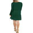 thumbnail image 4 of Women Casual Spring Ruffle Hem Long-Sleeved Casual One-Piece A Line Solid Swing Mini Dress, 4 of 6