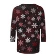 thumbnail image 2 of Hvogkswy Christmas T-Shirts for Women Holiday Graphic Crewneck Tee Tops Casual 3/4 Sleeve Shirts, 2 of 3