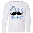 thumbnail image 3 of Inktastic I'm the Little Mister with Mustache Long Sleeve Youth T-Shirt, 3 of 5