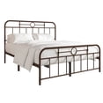 thumbnail image 4 of Castle Place Vintage Full Size Metal Platform Bed, Brown, 4 of 6