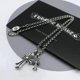 thumbnail image 1 of Collar de moda para hombres y mujeres, colgante de pareja de estilo hip hop con personalidad de nicho, estilo retro con doble cruz, 1 of 4