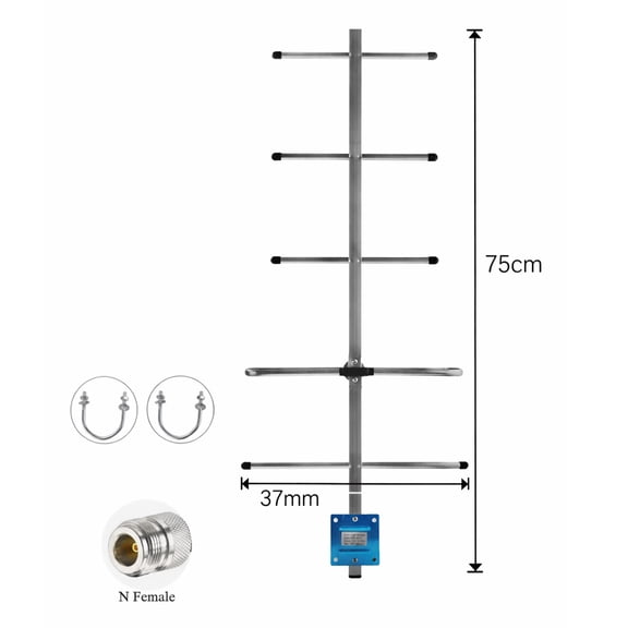 10dBi UHF 433MHz Yagi Antenna with SO239 Connector, High-Gain Directional Antenna for TYT MD398 & Baofeng BF-888S UHF Radios