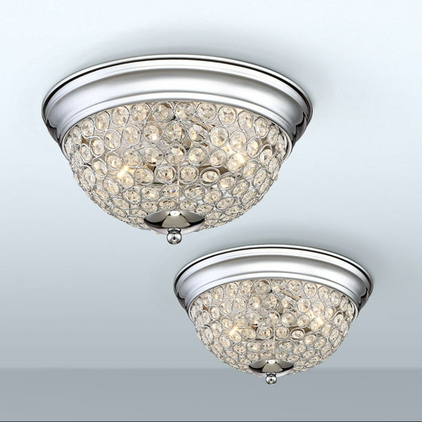 Possini Euro Design Modern Ceiling Light Flush Mount Fixtures Set Of 2 Chrome Crystal Accent For Bedroom Kitchen Hallway Bathroom Com Possini Euro Design Modern Ceiling, Possini Euro Branch 30 1 2 Wide Ceiling Light Fixture