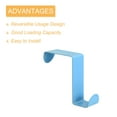 thumbnail image 3 of Over the Door Hooks, 6pack Stainless Steel Door Hangers Hooks, Double Hooks for Hanging Clothes (Blue), 3 of 5