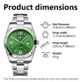 thumbnail image 3 of Resicozy Mens Watch Dress Stainless Quartz Watches with Arabic Numerals Elegant Date Display Watch 2026 Green, 3 of 6