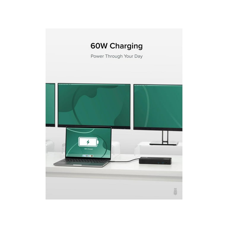Plugable USB C Triple 4K Display Docking Station with 60W PD, 3x HDMI or 3x DisplayPort, Compatible with Mac, Windows, Thunderbolt 3 & 4, USB4, USB-C Plugable USB C Triple 4K Display Docking Station with 60W PD, 3x HDMI or 3x DisplayPort, Compatible with Mac, Windows, Thunderbolt 3 & 4, USB4, USB-C