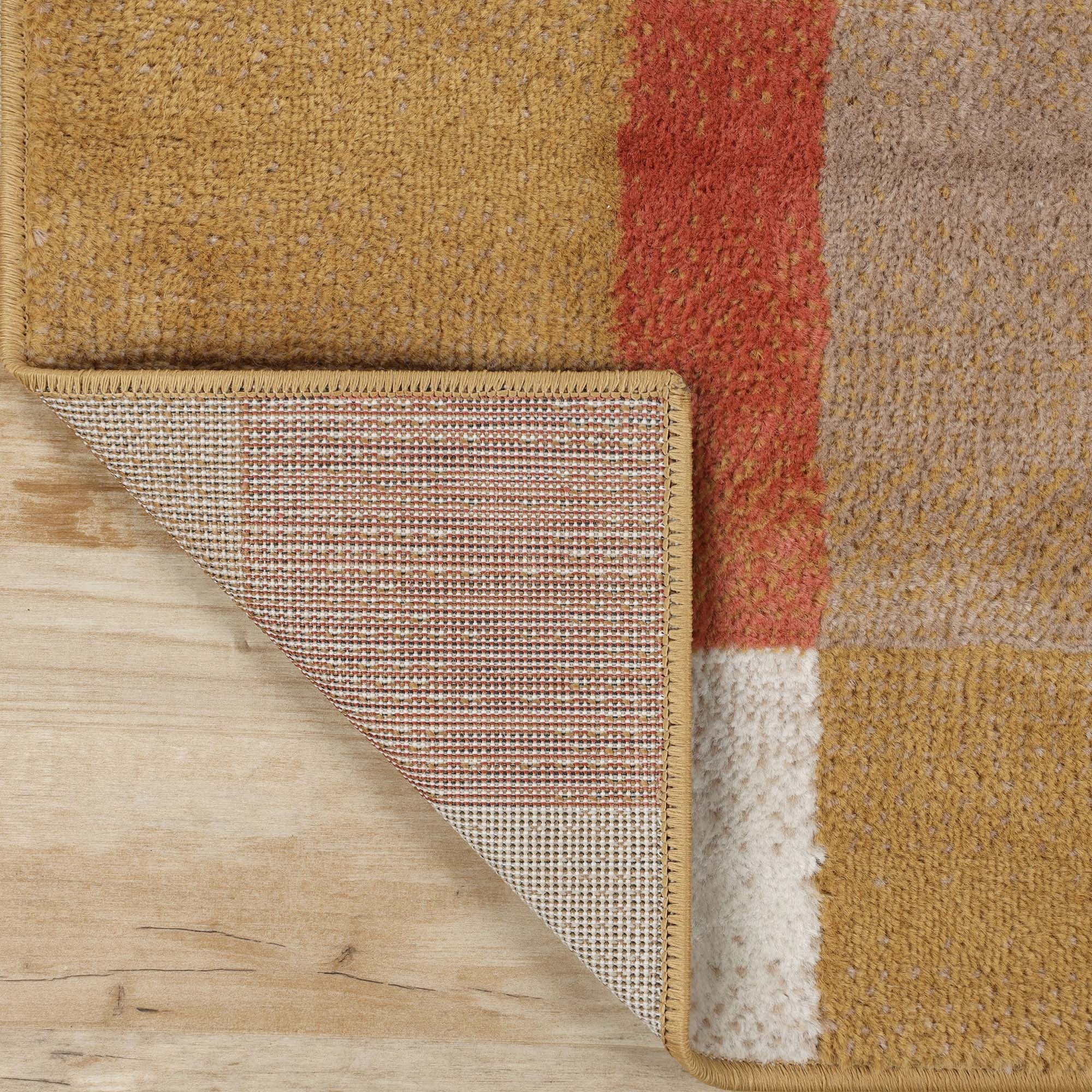 Superior Modern Geometric Fire Retardant and Anti-Static Indoor Area Rug, 5'x8', Ginger