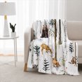 thumbnail image 2 of Rdsfhsp Woodland Forest Animals Soft Flannel Throw Blanket, Ultra Soft Plush Blanket for Couch Sofa Bed, Cozy Nature Blanket for Cabin, Lodge, Woodland Decor and Camping 80"x60", 2 of 4