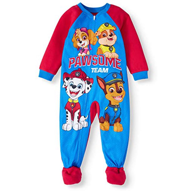 AME Paw Patrol Fleece Footed Pajamas Footed Blanket Sleeper Toddler