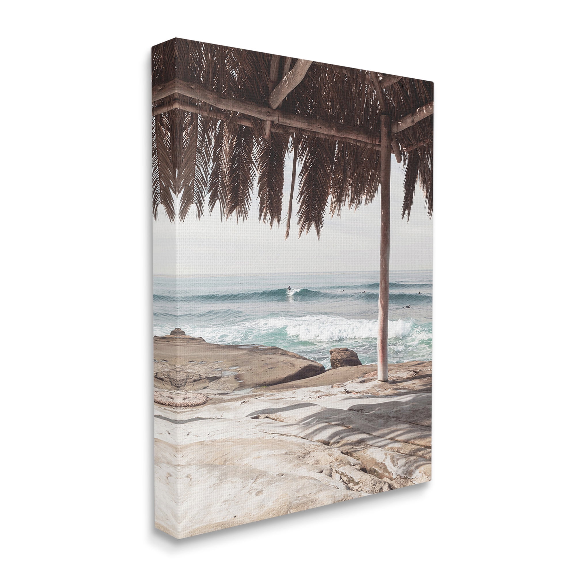 Stupell Industries Tropical Beach Canopy Landscape Painting Gallery Wrapped Canvas Art Print Wall Art, 16 x 20