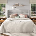 thumbnail image 2 of Frostbloom King Size Linen Upholstered Platform Bed Frame with Wingback Headboard, No Box Spring Needed, Light Gray, 2 of 8