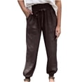 thumbnail image 1 of Mujeres Casual Color Sólido Bolsillos Vendaje Cintura Elástica Cómodos Pantalones Harén Odeerbi ODB-6, 1 of 5