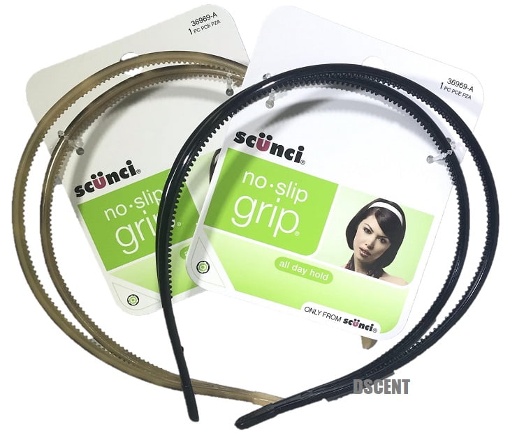 2PCK Scunci 36969 No Slip Grip Two Band Headband Color Will Vary 1