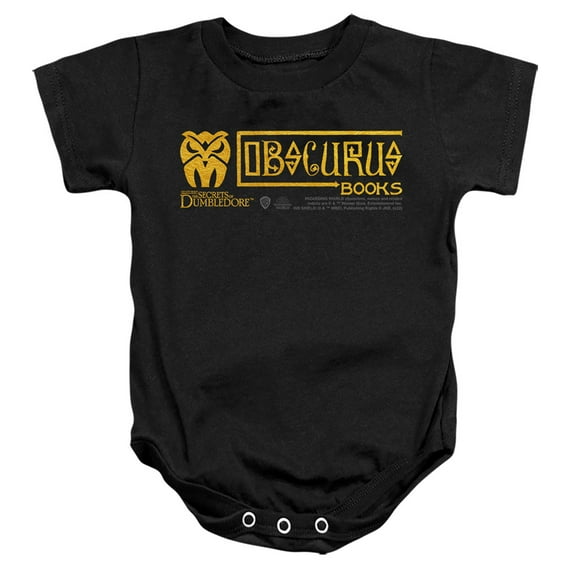 Fantastic Beasts The Secrets Of Dumbledore Obscurus Books Logo Unisex Infant Snap Suit for Baby (18 Months) Black
